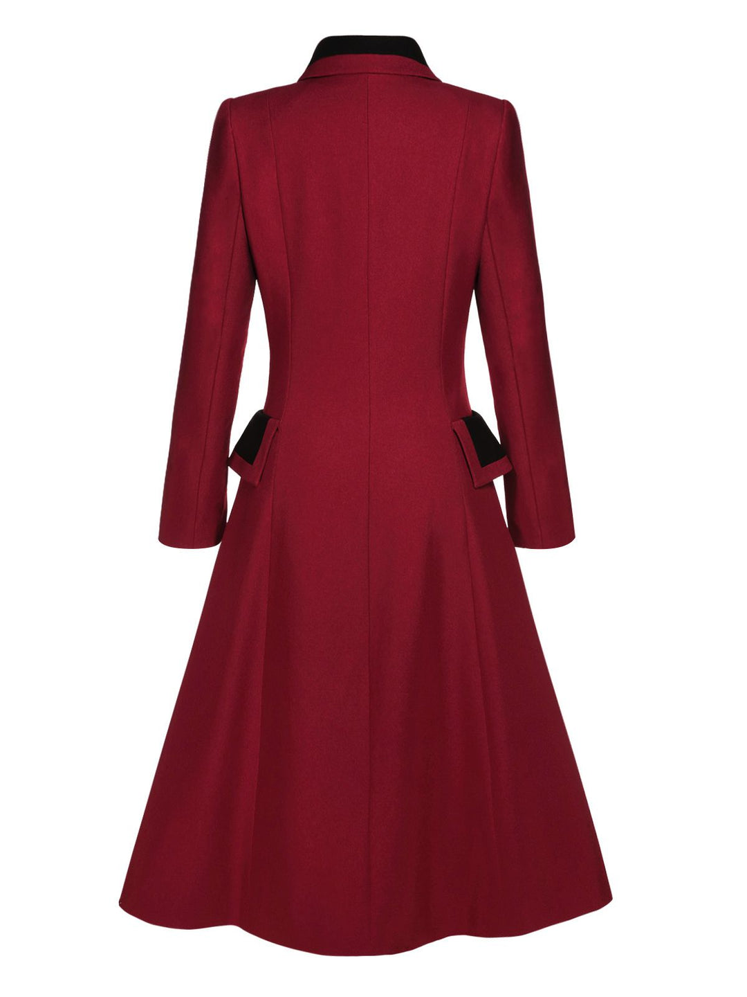 Red 1950s Lapel Double Breasted Coat - vintage fashion, style, elegant red