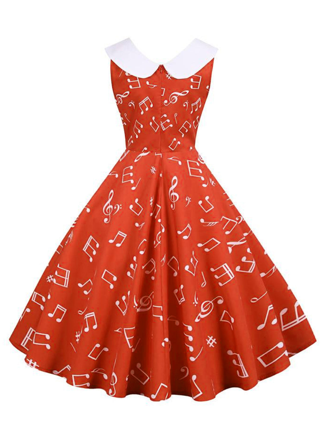 She slips into this Red 1950s Musical Notes Swing Dress and suddenly it&