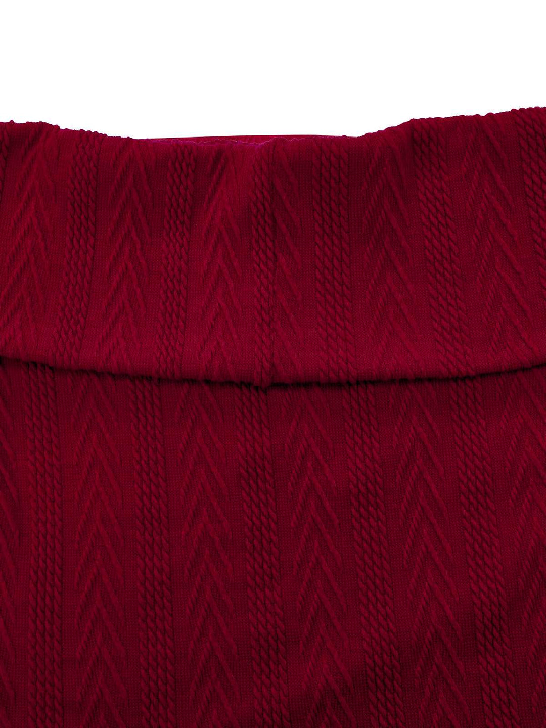 Red 1950s Off-Shoulder Knitted Sweater - vintage fashion, retro style, elegant red