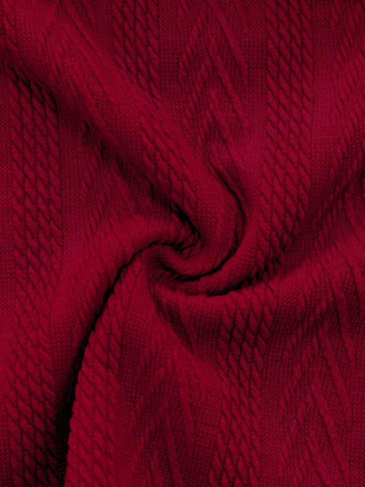 Red 1950s Off-Shoulder Knitted Sweater - vintage fashion, retro style, elegant red