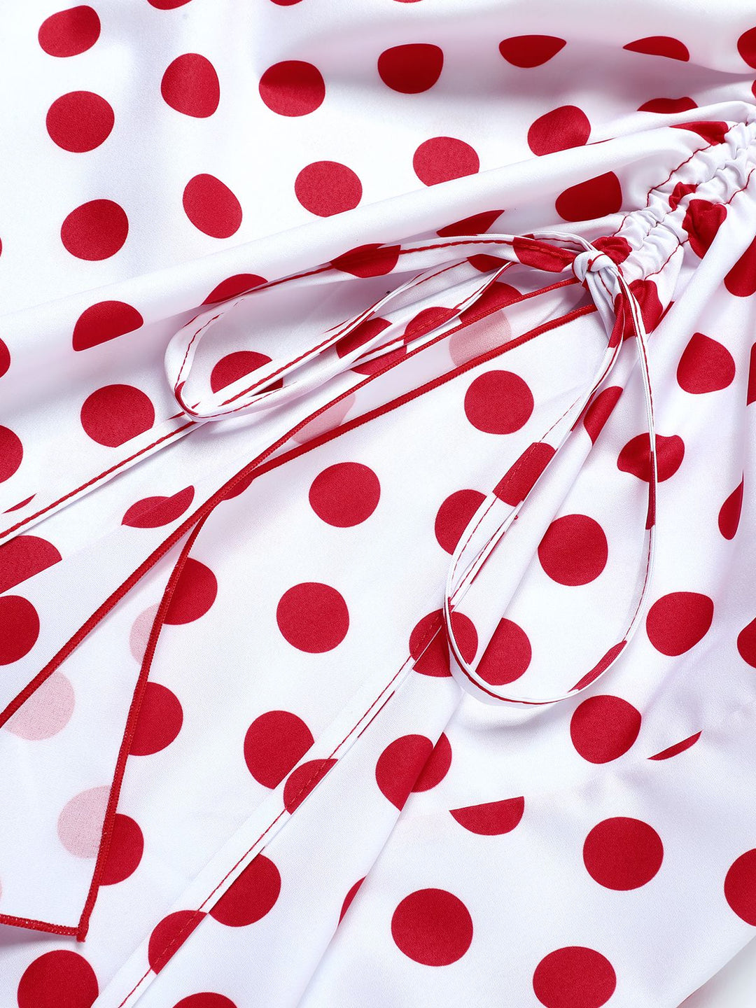 Red 1950s Polka Dot Pleated Swimsuit, vintage swimsuit, pin-up swimwear - perfect for women who love vintage and retro fashion