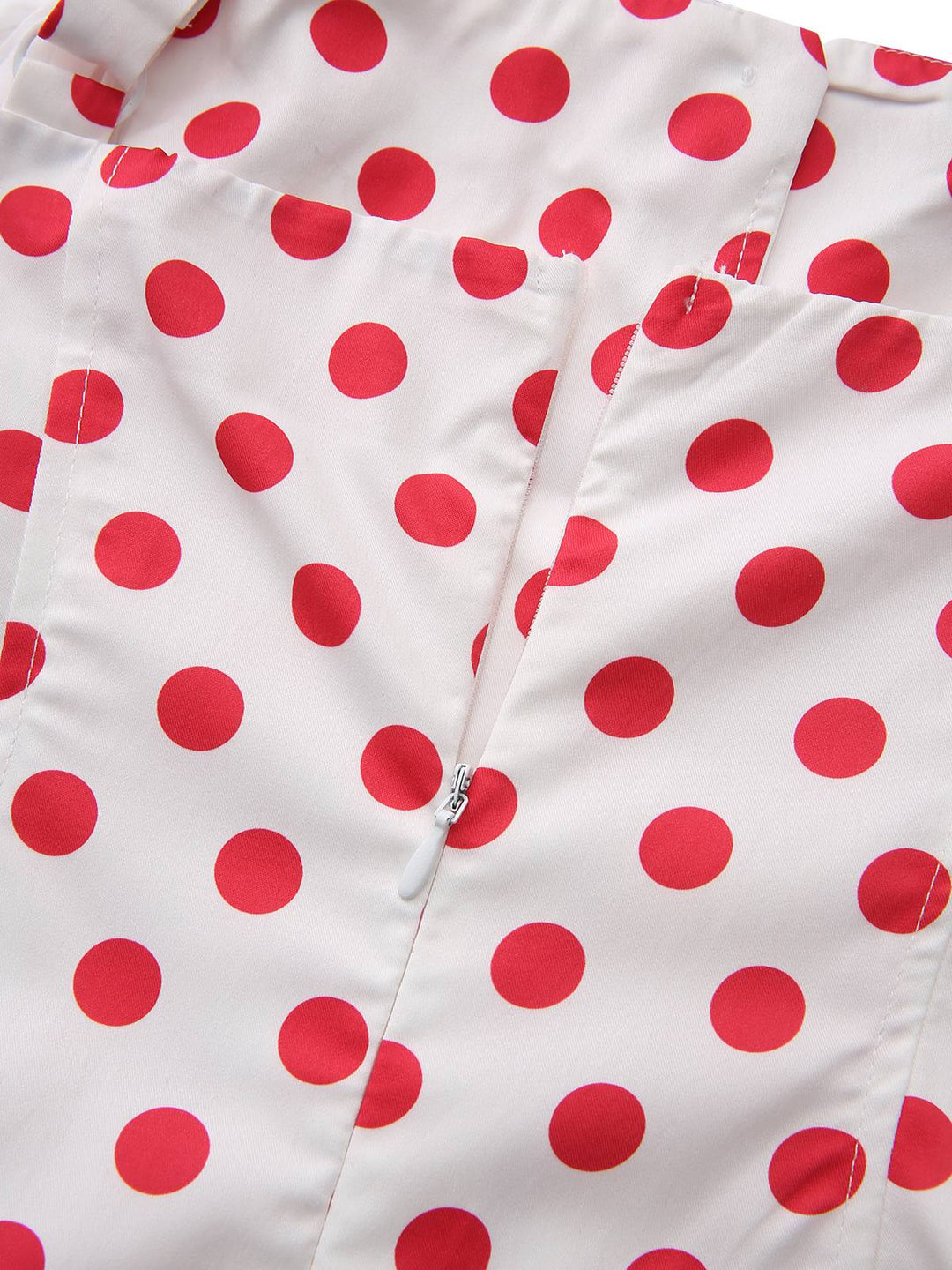 Red 1950s Polka Dot Square Neck Wide Strap Dress - vintage dress, retro fashion, rockabilly