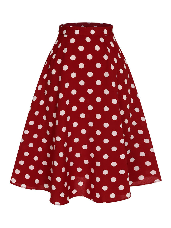 Red 1950s Polka Dot Swing Skirt, vintage skirt, retro style - perfect for women who love vintage and retro fashion