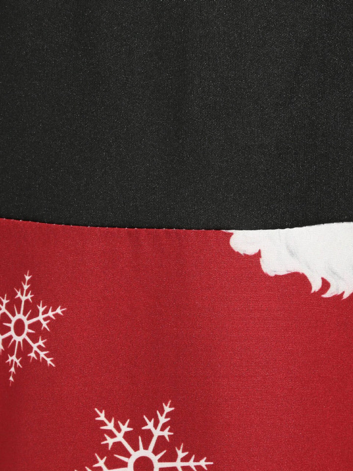 Red 1950s Santa Claus V-Neck Belt Dress — vintage elegance for the modern woman