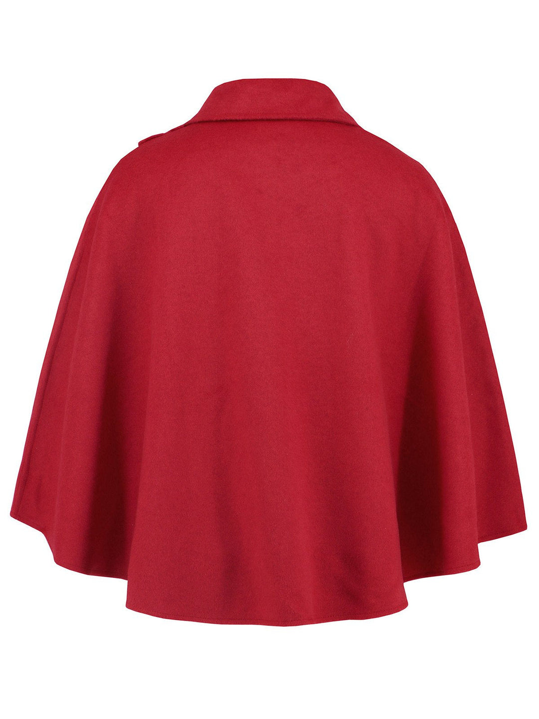 Red 1950s Solid Lapel Cloak Coat - vintage fashion, style, elegant red