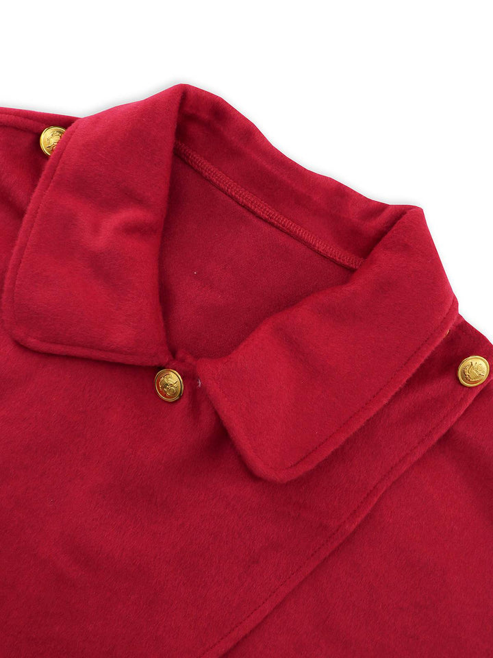 Red 1950s Solid Lapel Cloak Coat - vintage fashion, style, elegant red