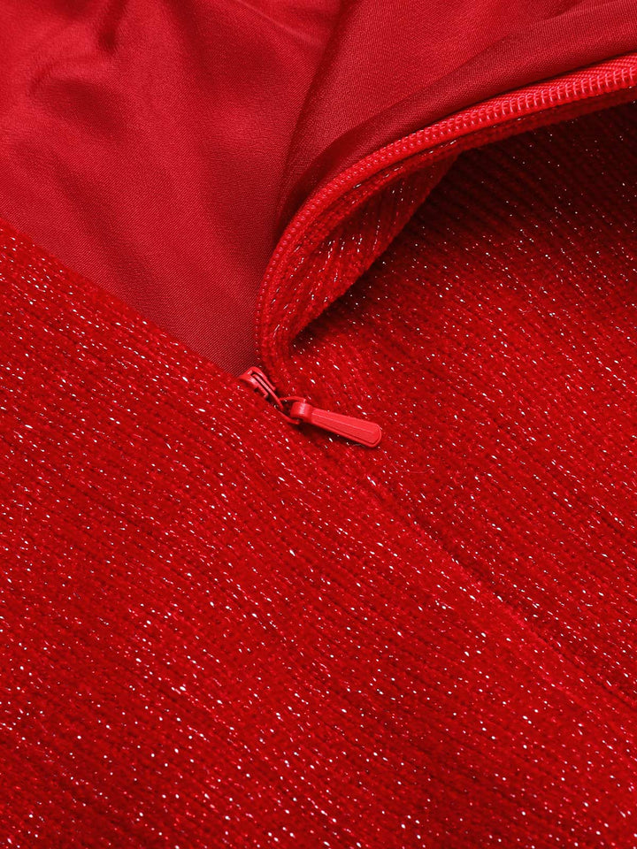 Red 1950s Solid Plush Christmas Dress — vintage elegance for the modern woman