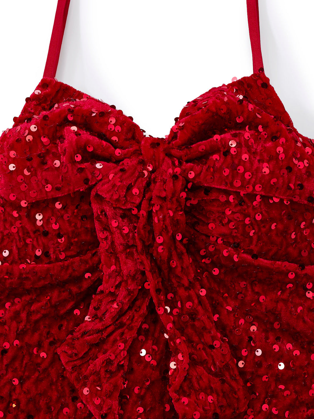 Red 1960s Christmas Sequined Twisted Dress Set - vintage dress, retro fashion, elegant red
