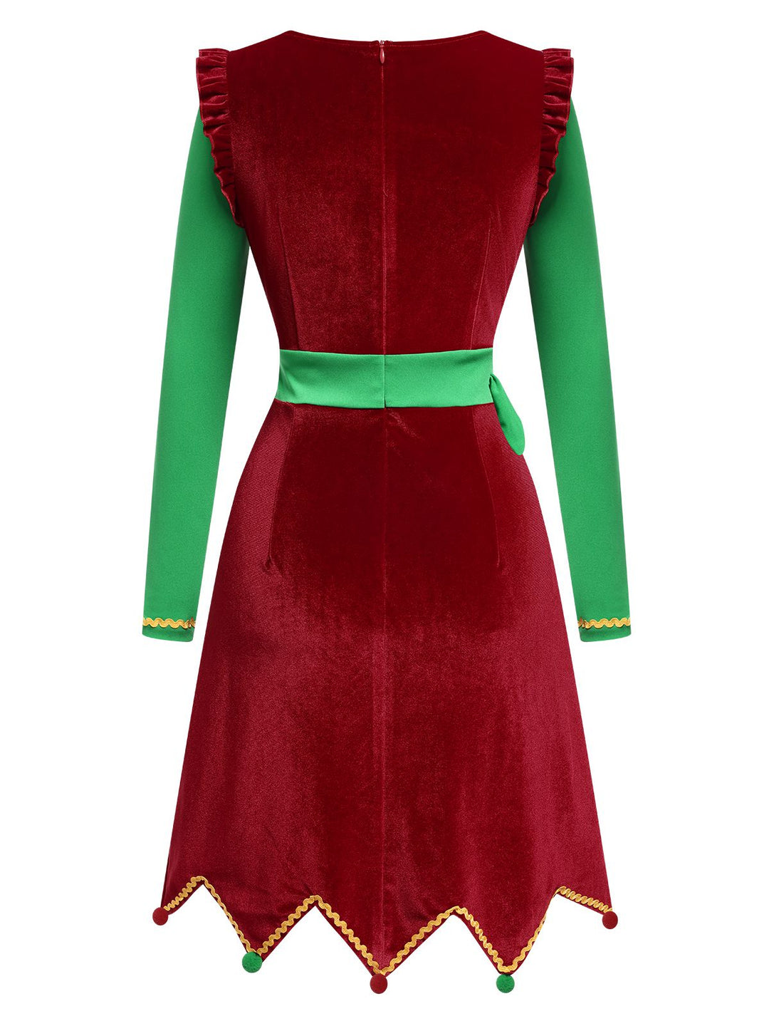 Red 1960s Christmas Wave Hem Contrast Dress, vintage dress, retro fashion - perfect for women who love vintage and retro fashion