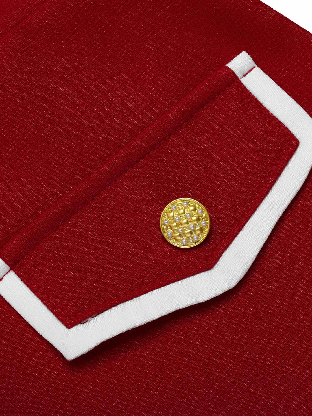 She slips into this Red 1960s Solid Faux Pocket Dress and suddenly it&