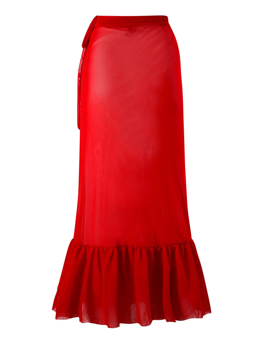 2PCS Red 1960s Solid 3D Flowers Swimsuit &amp; Cover-Up — 1960s poolside glamour meets sun-drenched confidence