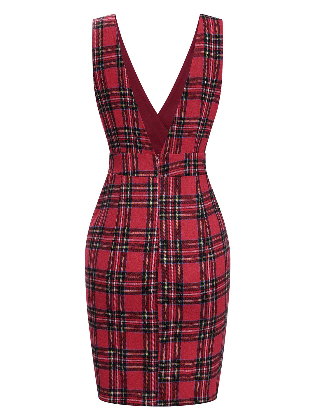 Red 1960s Tartan Plaids Suspender Dress, vintage dress, retro fashion - perfect for women who love vintage and retro fashion