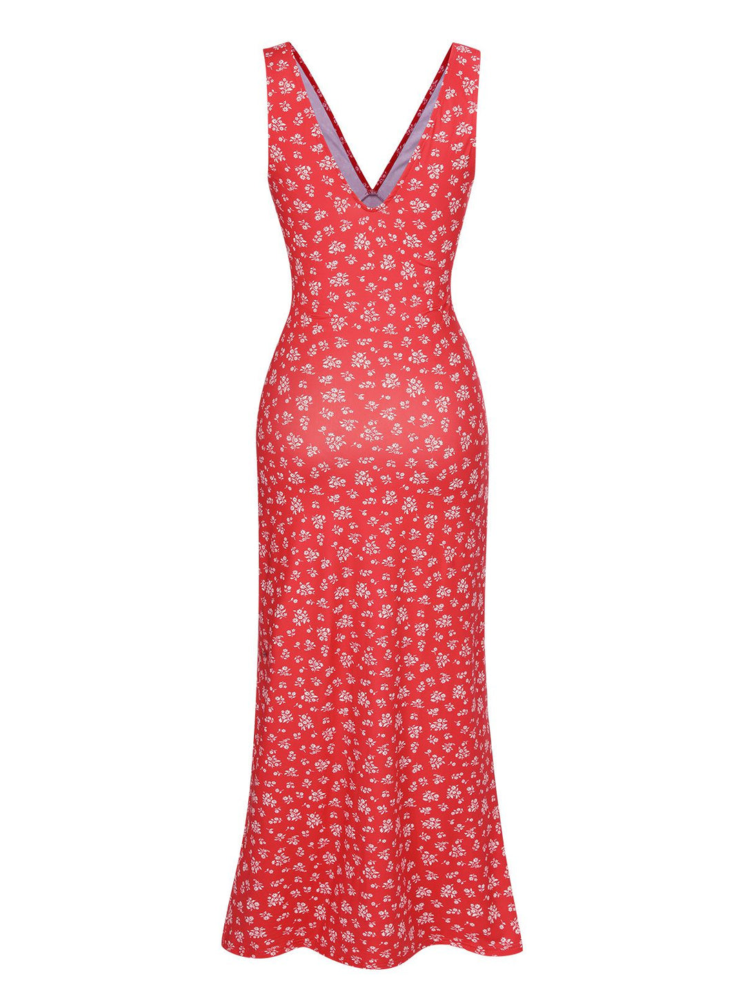 This Red 1960s V-Neck Ditsy Floral Dress wraps her in 1960s elegance, one twirl at a time