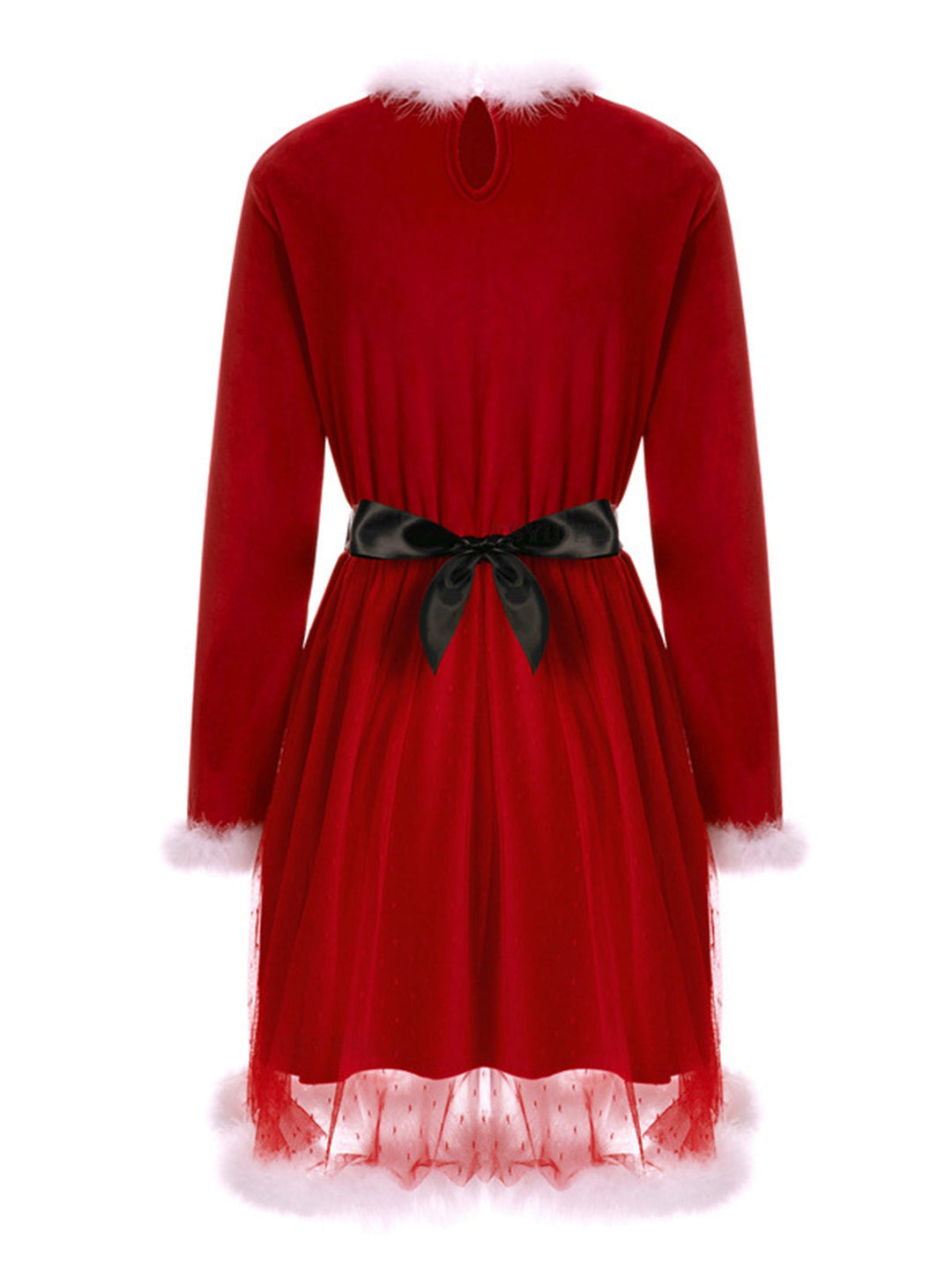 Red 1960s Velvet Mesh Patchwork Belted Dress: where 1960s romance meets her modern spirit