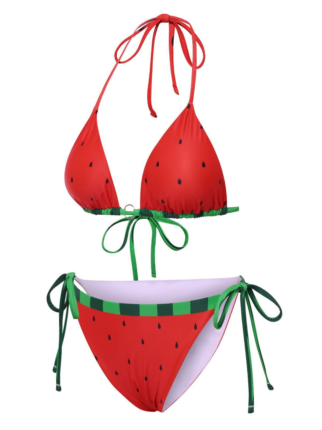 Red 1960s Watermelon Bow Tie Bikini Set, vintage swimsuit, pin-up swimwear - perfect for women who love vintage and retro fashion