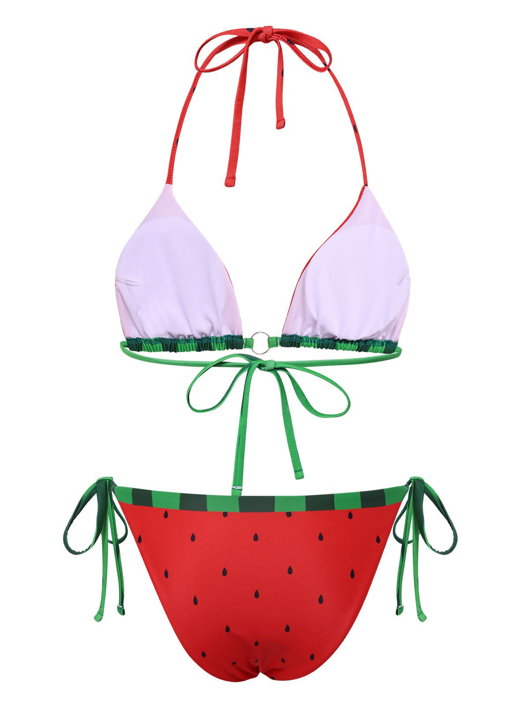 Red 1960s Watermelon Bow Tie Bikini Set, vintage swimsuit, pin-up swimwear - perfect for women who love vintage and retro fashion