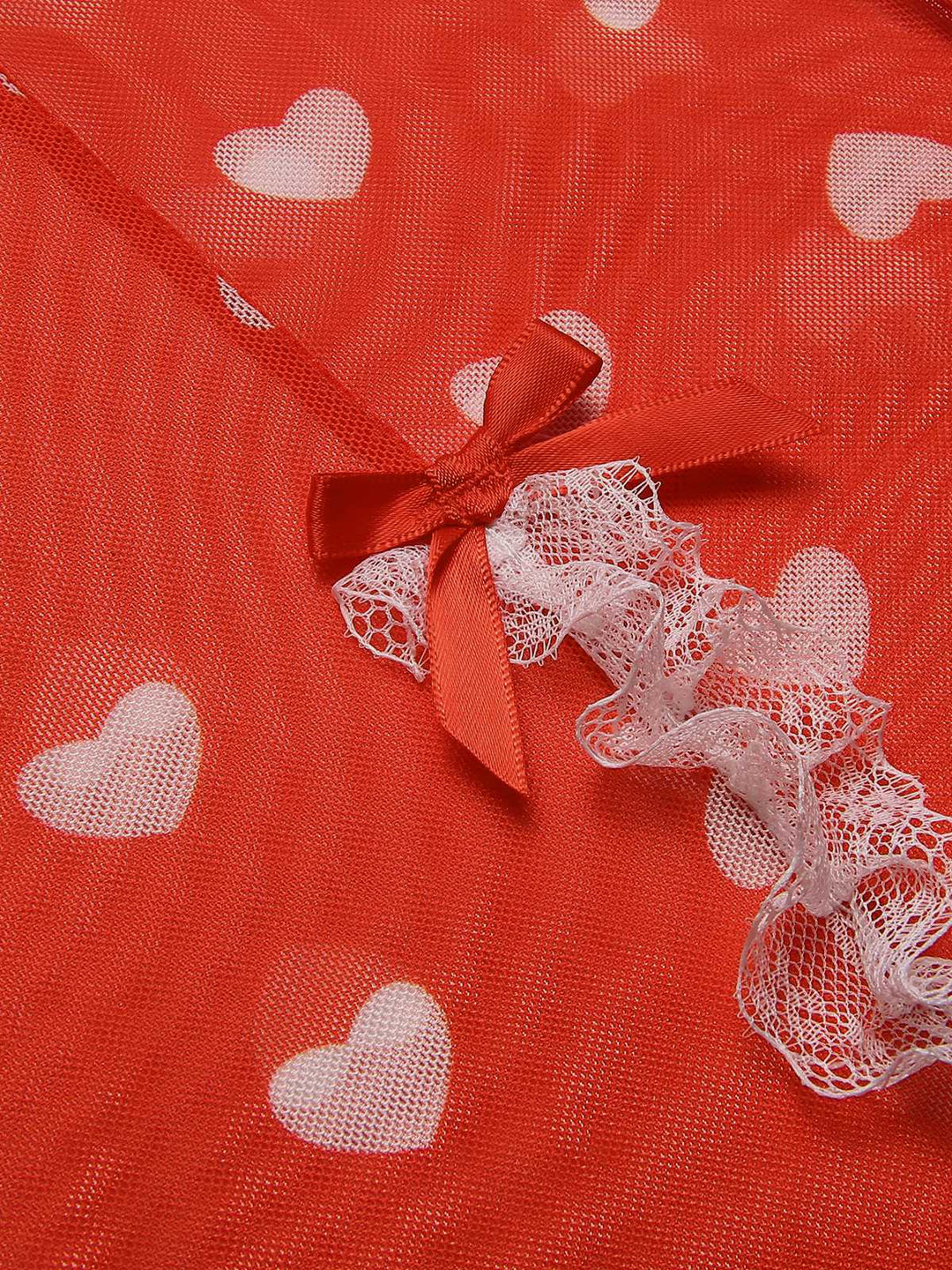 Red Lace Heart Ruffles Nightgown — the kind of dress that makes strangers smile