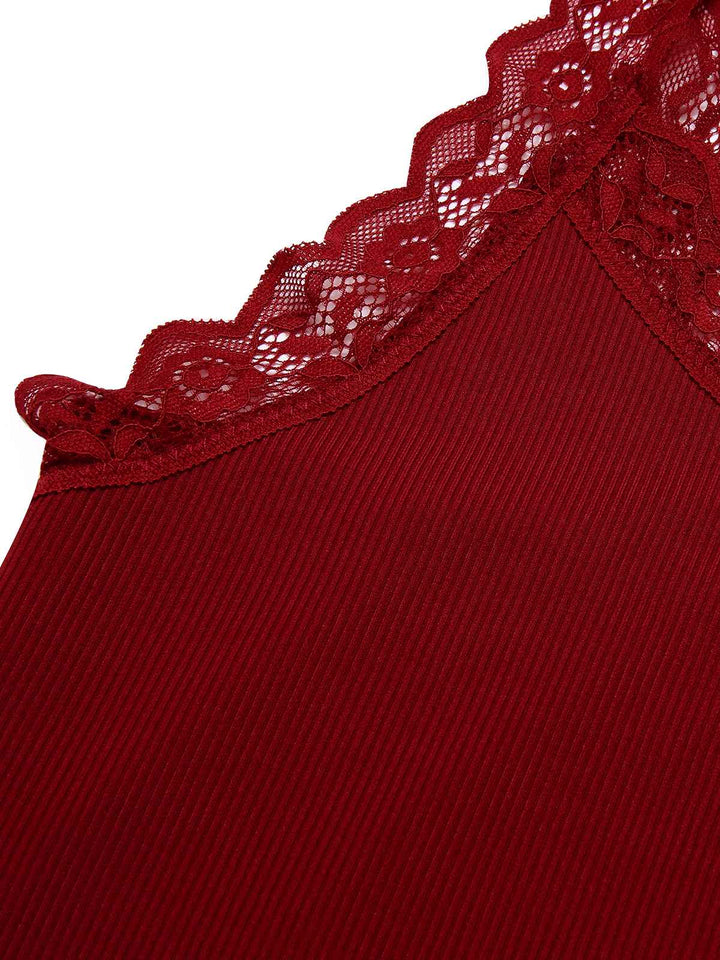 Red Lace Trimmed Straps Pajamas, vintage pajamas, retro nightwear - perfect for women who love vintage and retro fashion