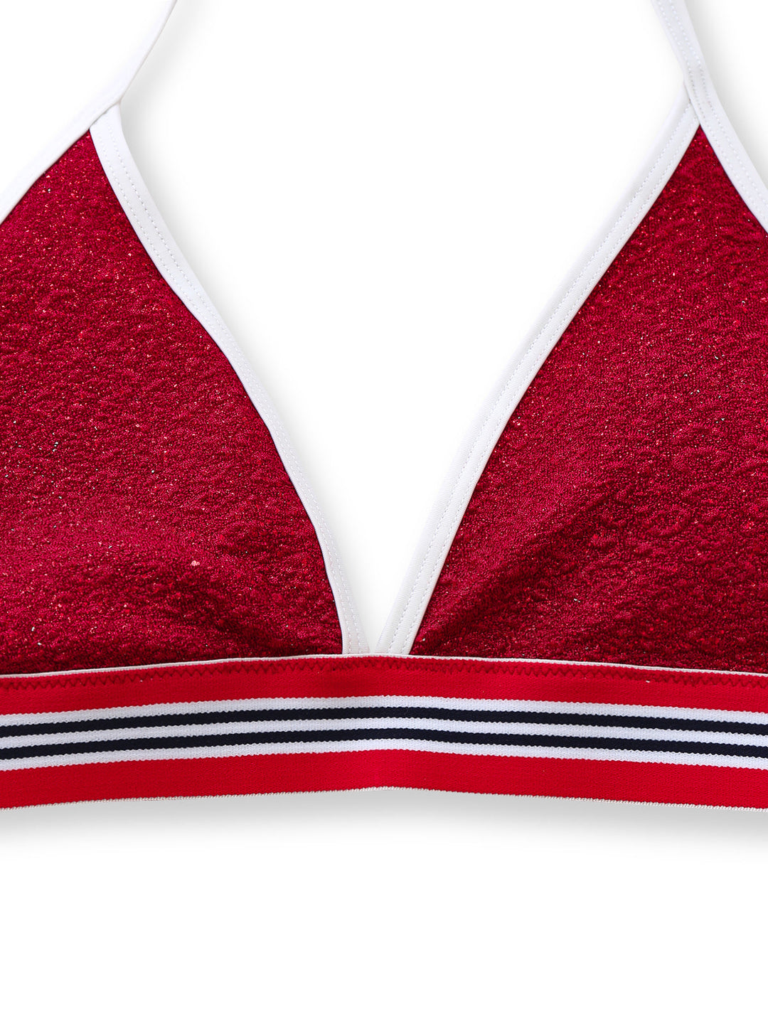 Red Glitter Halter High Waist Bikini Set, vintage swimsuit, swimwear - perfect for women who love vintage and retro fashion