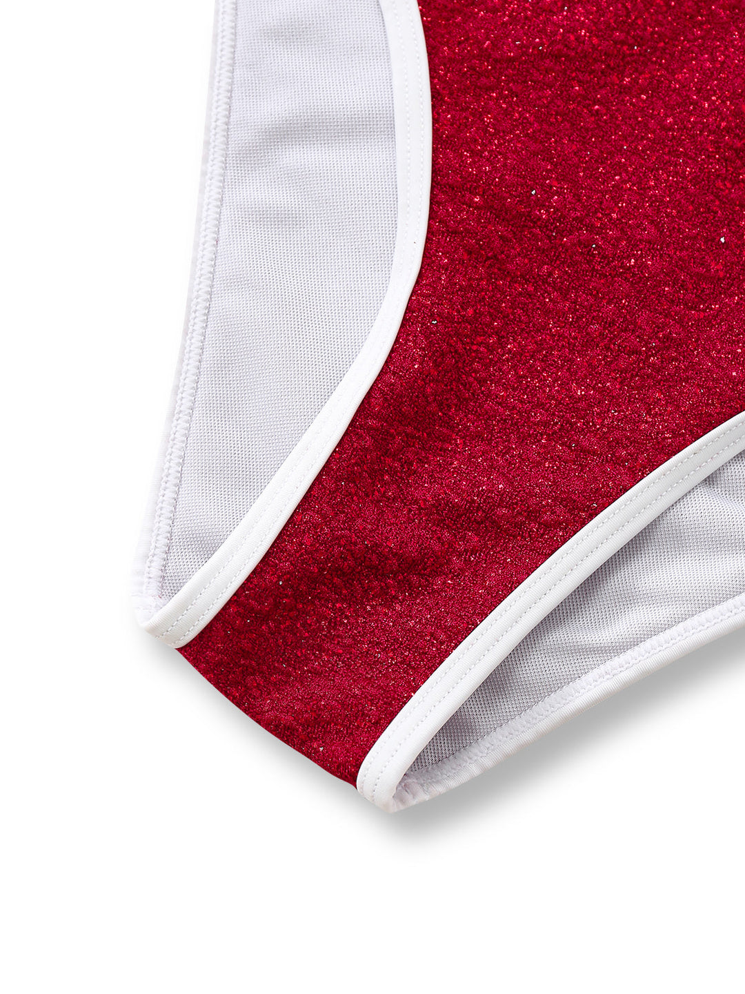 Red Glitter Halter High Waist Bikini Set, vintage swimsuit, swimwear - perfect for women who love vintage and retro fashion