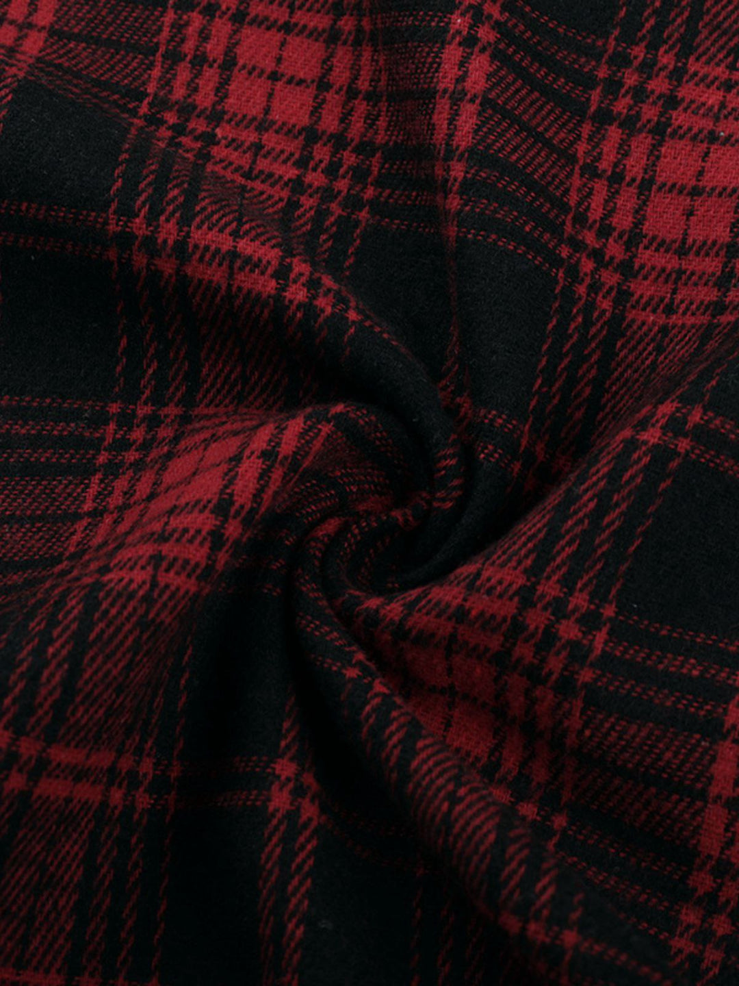 Red 1980s Scottish Plaid High-Low Hem Skirt - vintage skirt, retro style, elegant red