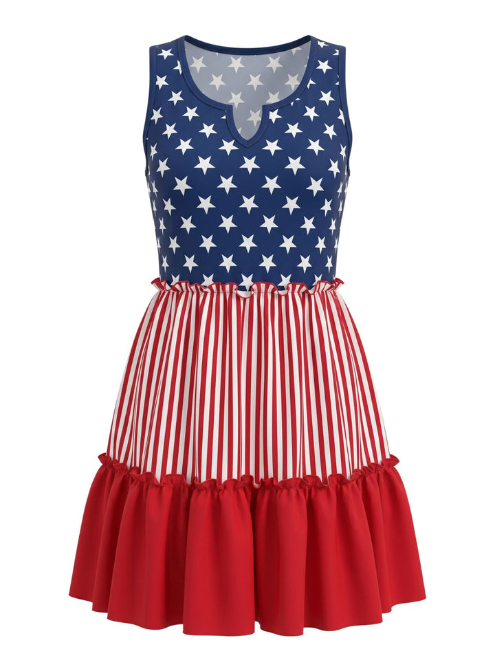 1940s Print Vintage Sleeveless Dress 3