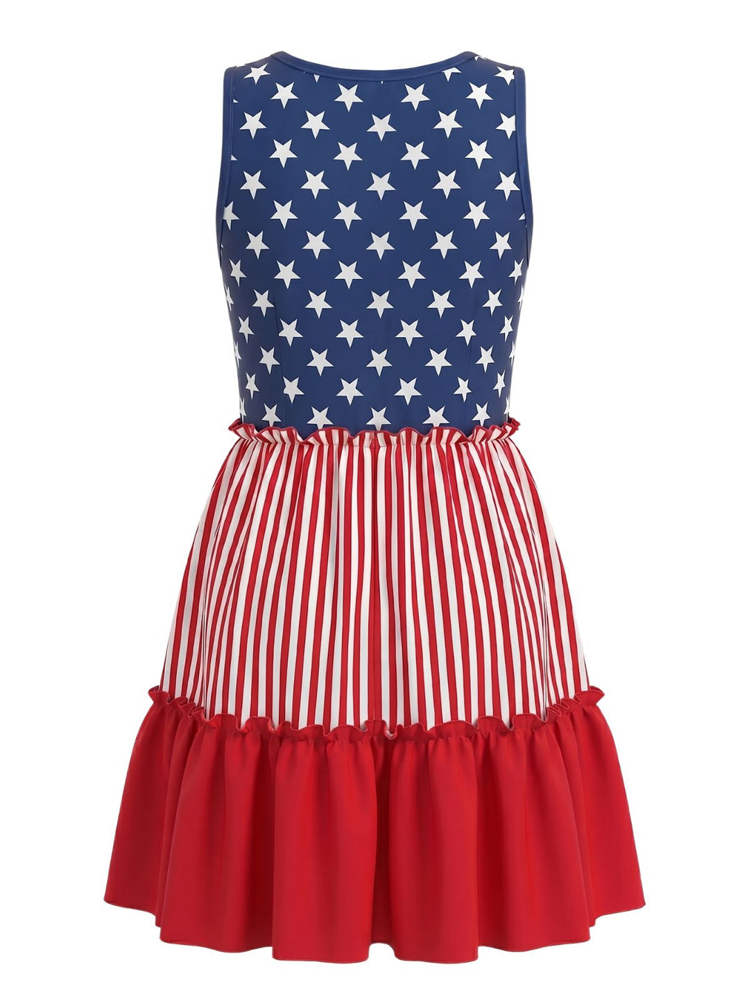 1940s Print Vintage Sleeveless Dress 4