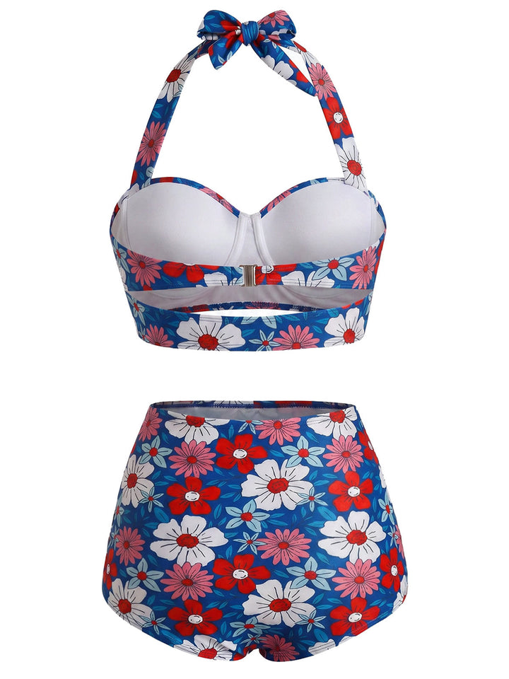 [Pre-Sale] Red &amp; Blue &amp; White Bikini Set 3