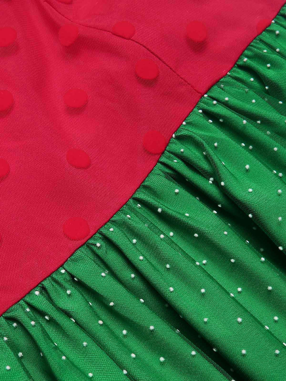 Red &amp; Green 1950s Christmas Polka Dots Dress: where 1950s romance meets her modern spirit
