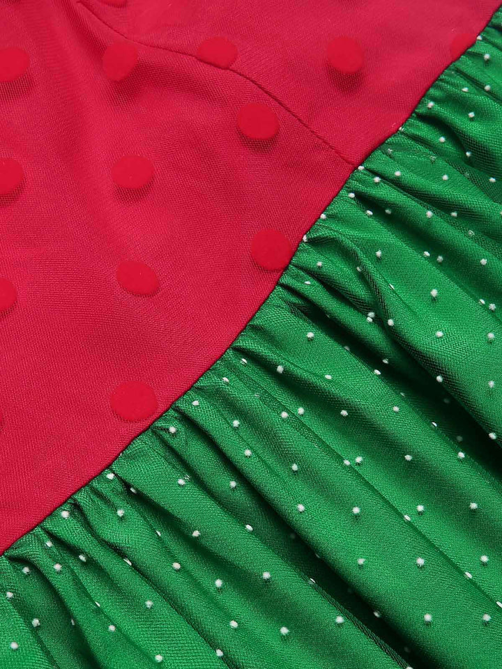 Red &amp; Green 1950s Christmas Polka Dots Dress: where 1950s romance meets her modern spirit