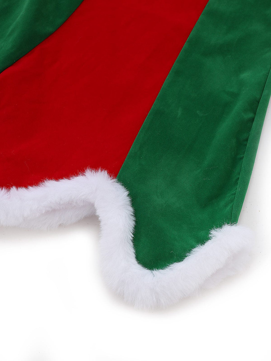 Red &amp; Green 1960s Christmas Plush Trim Dress Set - vintage dress, fashion, elegant red