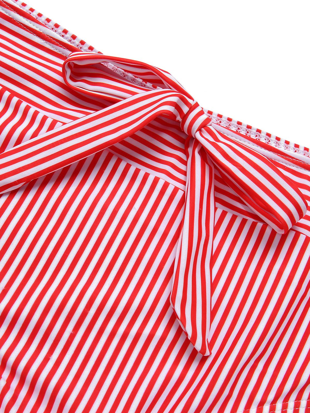Red &amp; White 1930s Striped Knot Halter Swimsuit, vintage swimsuit, pin-up swimwear - perfect for women who love vintage and retro fashion