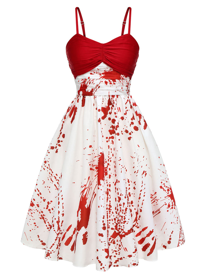Red&amp;White 1950s Halloween Blood Dress, vintage dress, retro fashion, rockabilly, pin-up fashion - perfect for women who love vintage and retro fashion