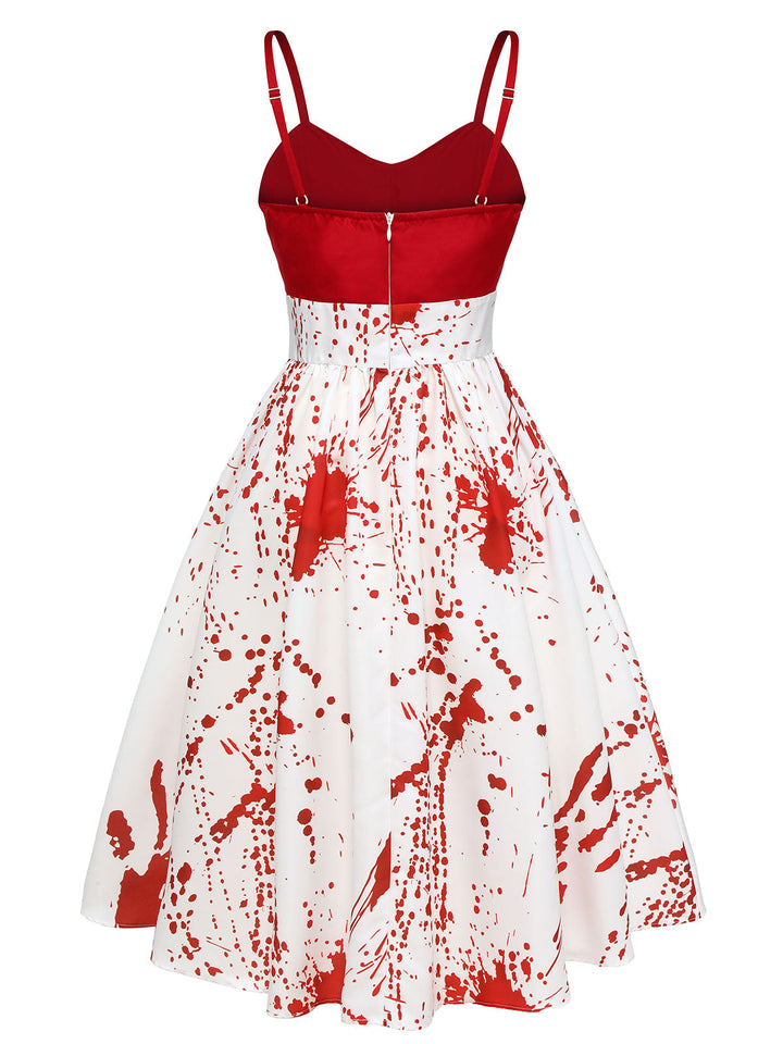 Red&amp;White 1950s Halloween Blood Dress, vintage dress, retro fashion, rockabilly, pin-up fashion - perfect for women who love vintage and retro fashion