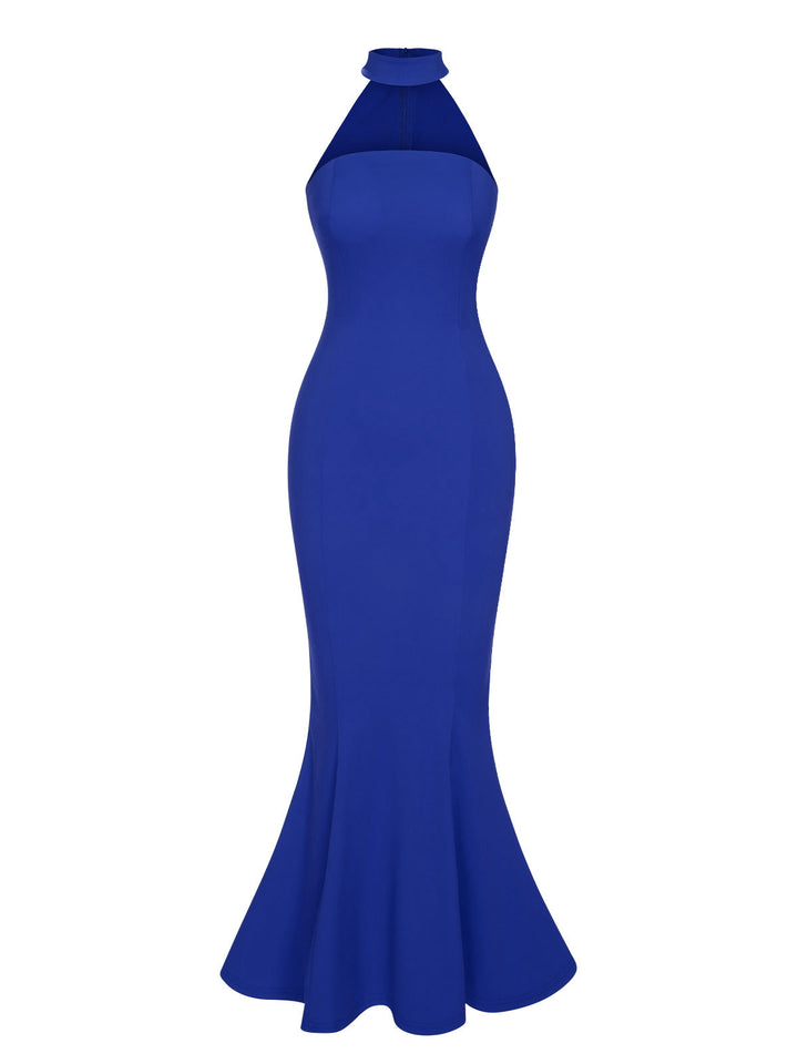 Retro 1930s Solid Halter Mermaid Dress, vintage dress, retro fashion - perfect for women who love vintage and retro fashion