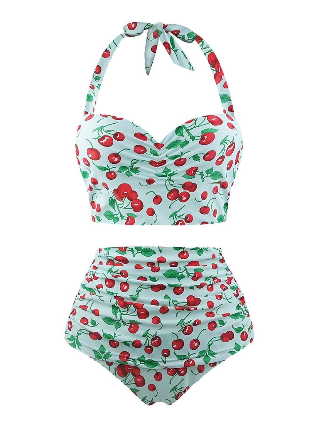 Retro Cherry Summer Halter Swimsuit: timeless style reimagined
