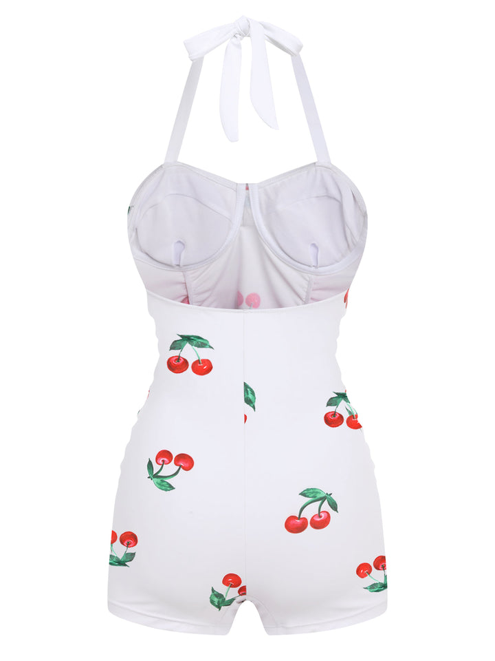Retro 1950s Cherry Summer One-piece Swimsuit: timeless style reimagined