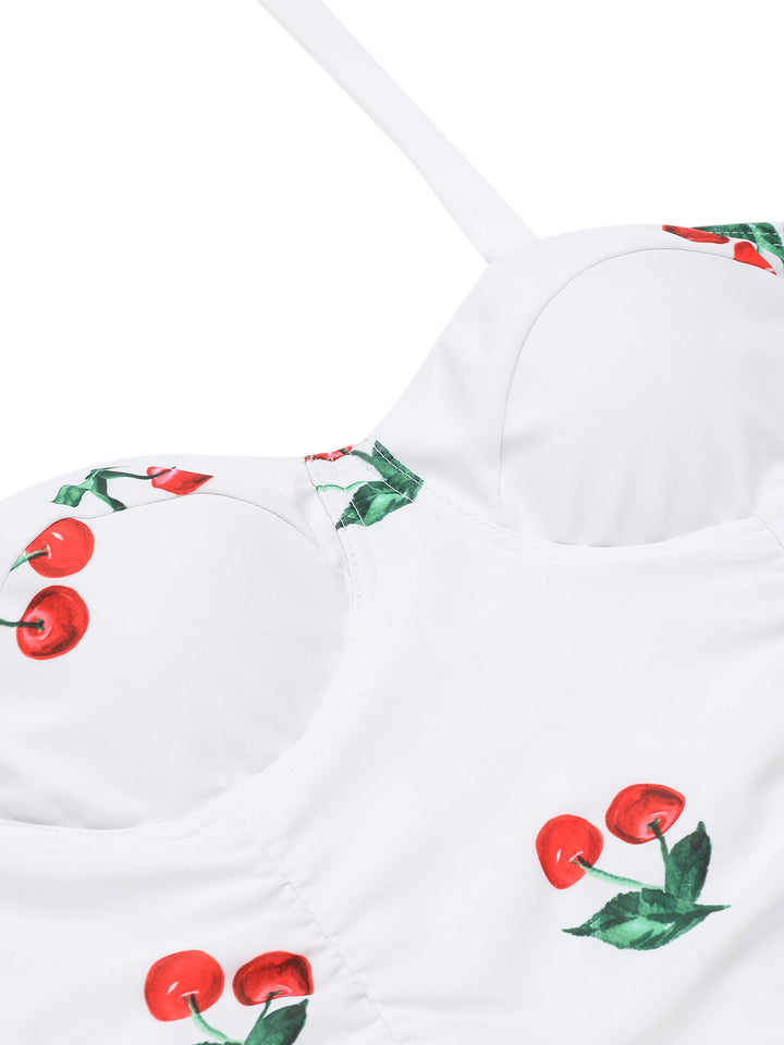 Retro 1950s Cherry Summer One-piece Swimsuit — vintage elegance for the modern woman