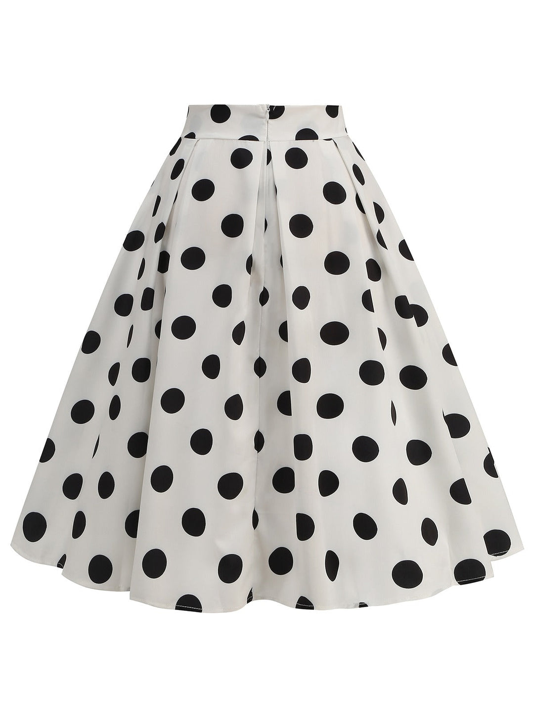 Retro 1950s Polka Dots Solid Zipper Skirt, vintage skirt, retro style - perfect for women who love vintage and retro fashion