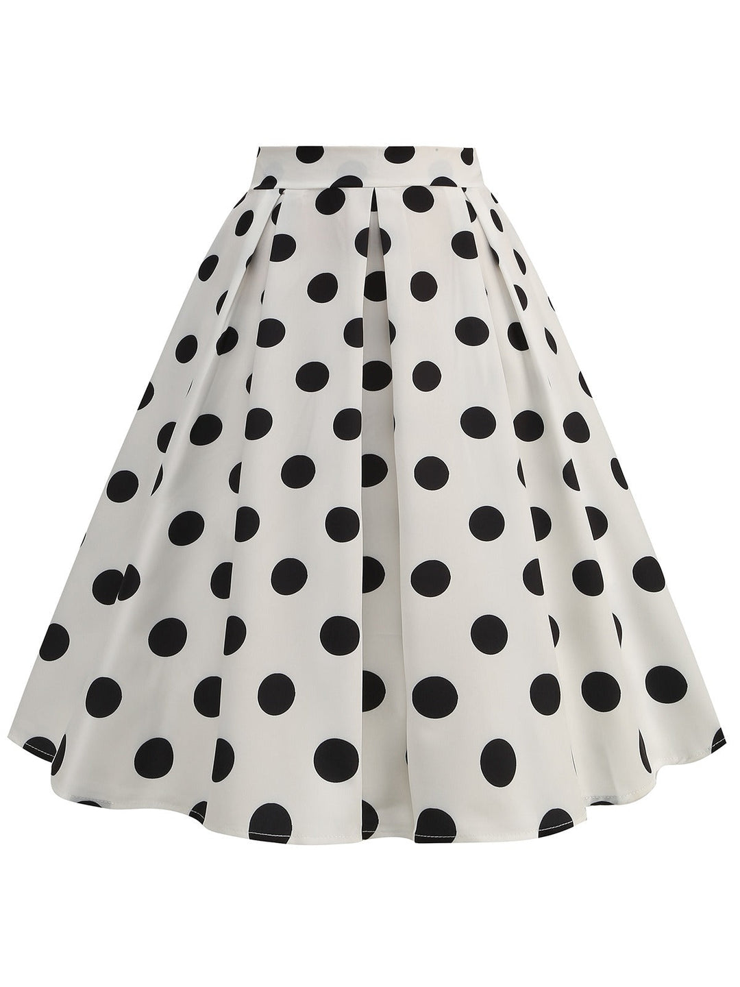 Retro 1950s Polka Dots Solid Zipper Skirt, vintage skirt, retro style - perfect for women who love vintage and retro fashion