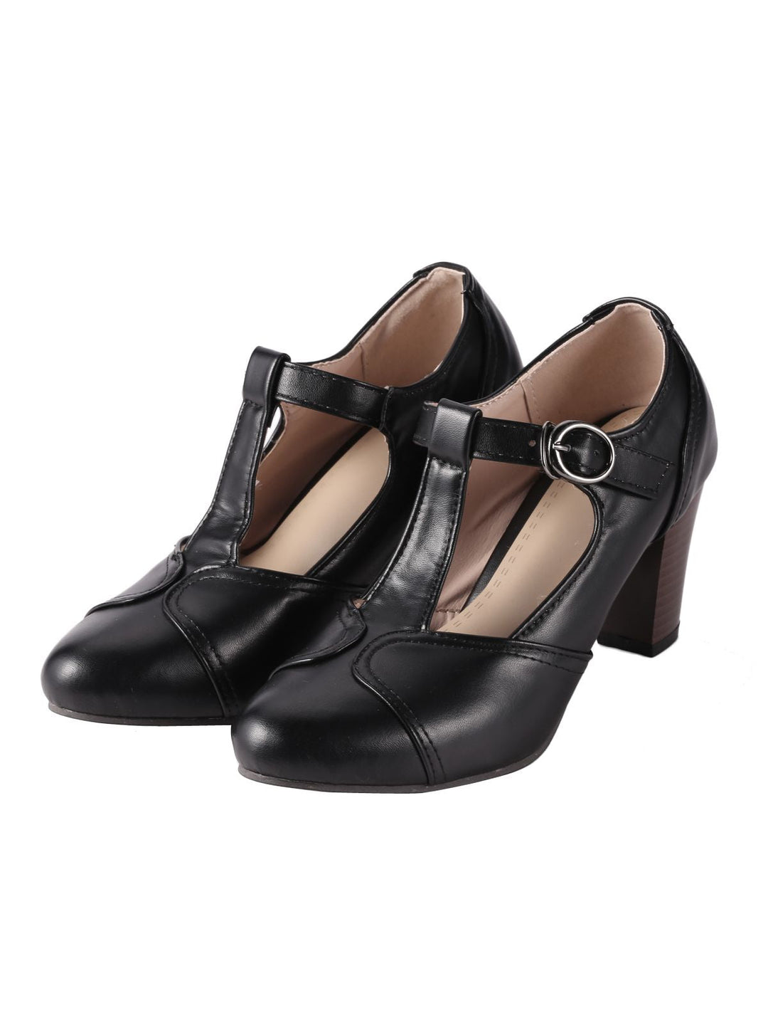 Retro TStrap Chunky Heels Shoes | vintage shoes, retro heels