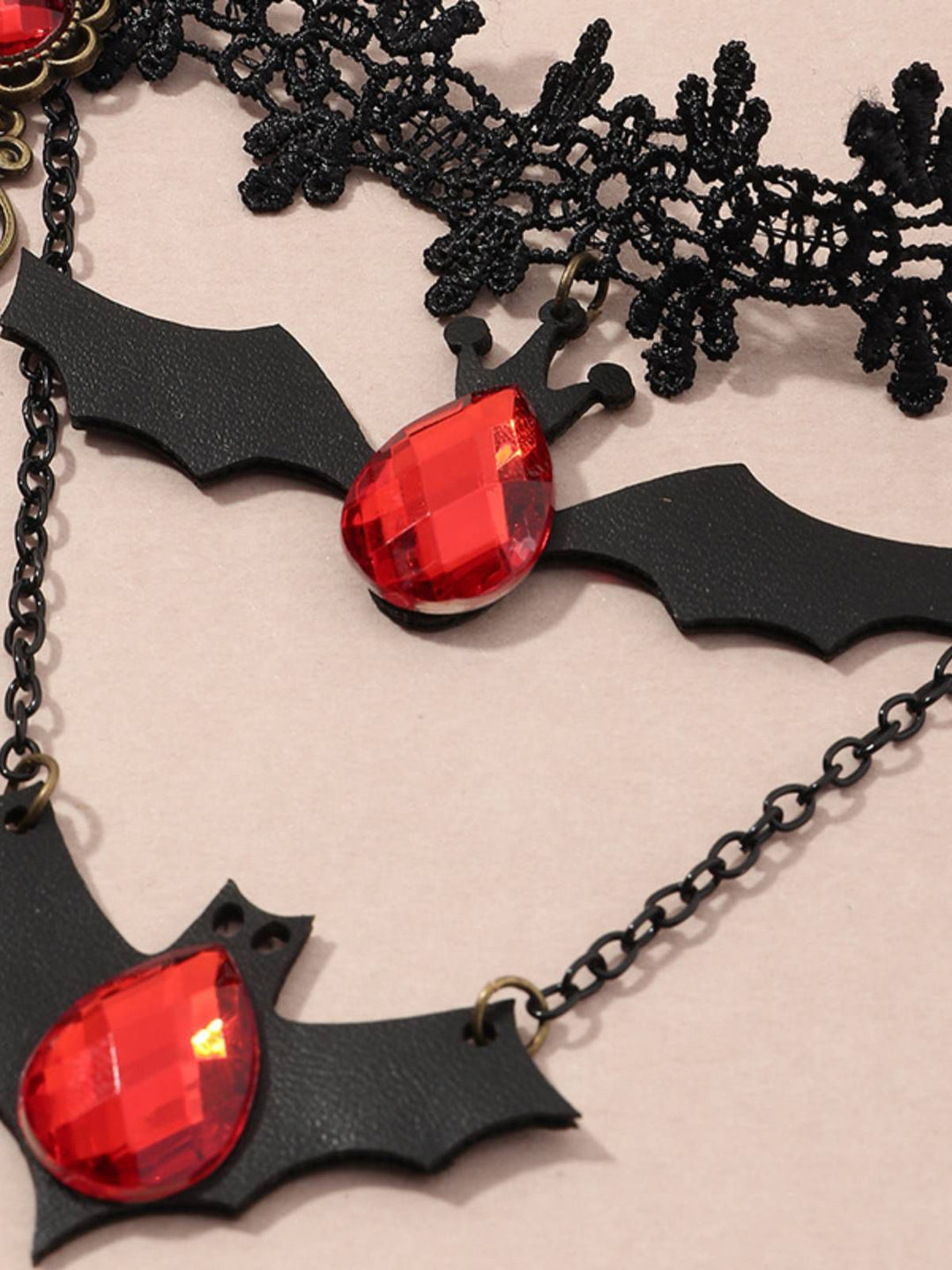 Retro Halloween Lace Bat Necklace, vintage fashion, retro style - perfect for women who love vintage and retro fashion