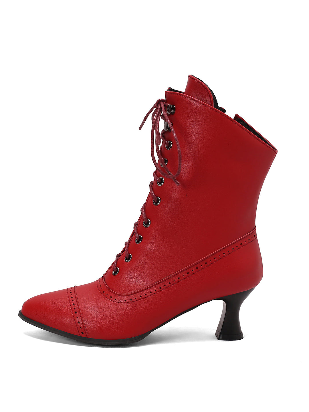 Retro Leather High Heel Boots, vintage fashion, retro style, classic design, women, elegant