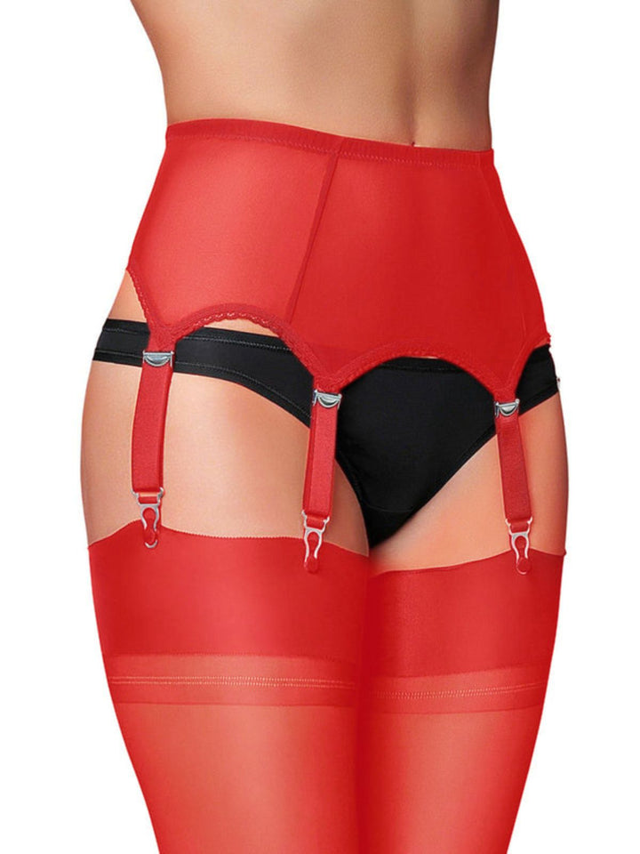 She adds this Retro Mesh 6 Straps Garter Belt and suddenly it&