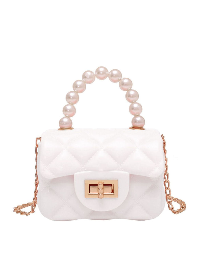 Retro Pearl Argyle Chain Strap Mini Handbag: timeless style reimagined