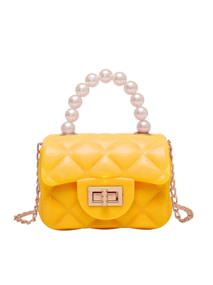 Retro Pearl Argyle Chain Strap Mini Handbag — vintage elegance for the modern woman