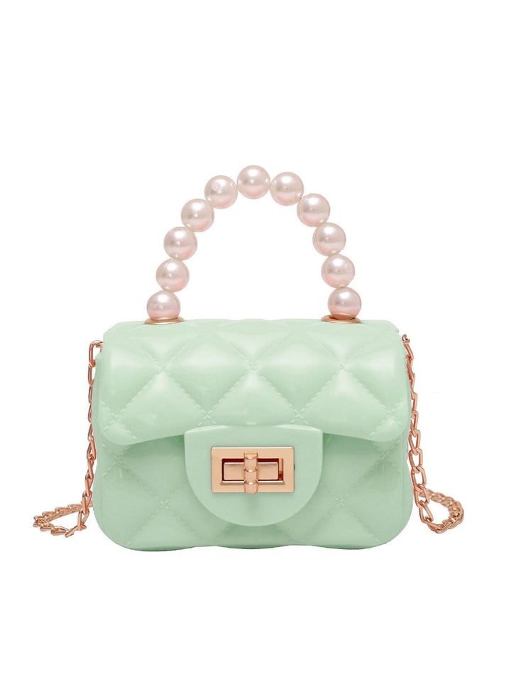 Retro Pearl Argyle Chain Strap Mini Handbag — vintage elegance for the modern woman