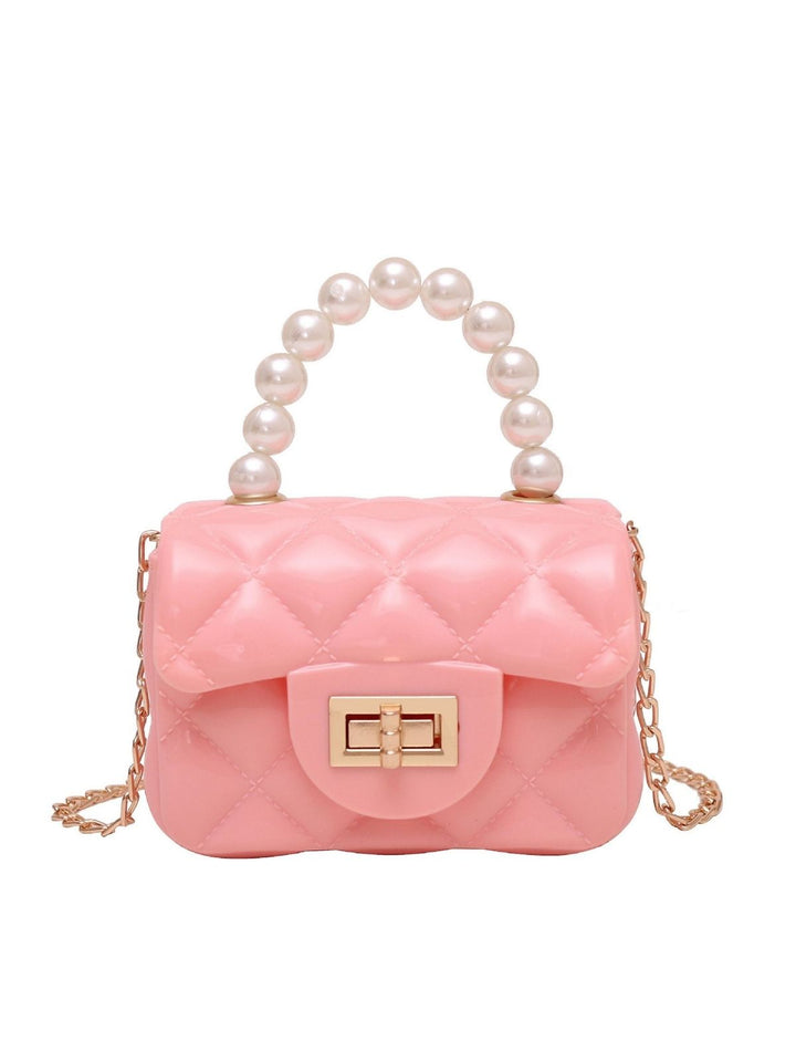 Retro Pearl Argyle Chain Strap Mini Handbag — vintage elegance for the modern woman