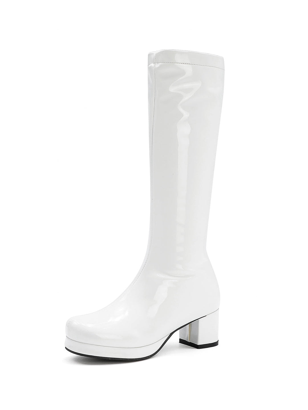 Retro Shiny Patent Leather Thigh-High Boots, vintage fashion, retro style - perfect for women who love vintage and retro fashion