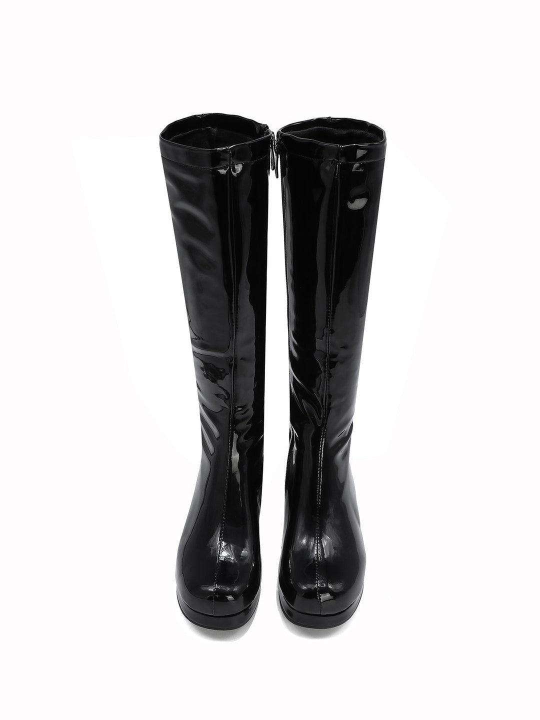 Retro Shiny Patent Leather Thigh-High Boots, vintage fashion, retro style - perfect for women who love vintage and retro fashion
